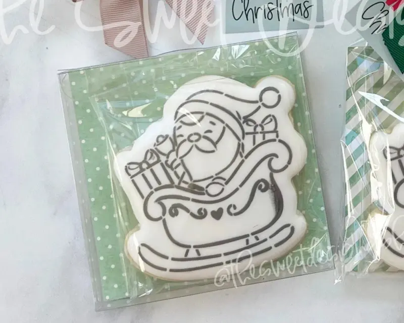 Bundle - PYOC Santa in Sleigh - Cookie Cutter & Stencil