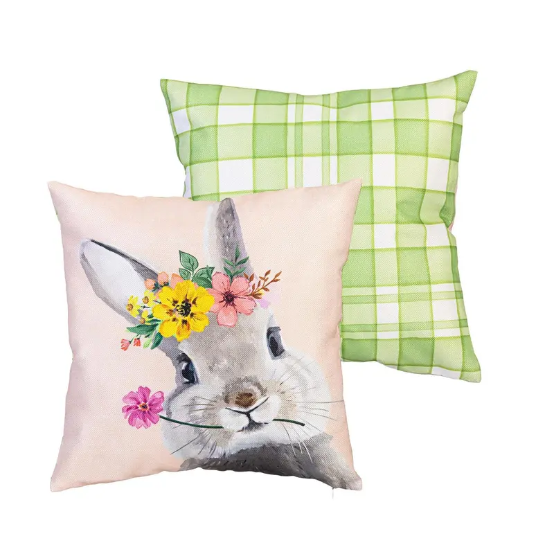 Bunny Blooms Best Friends Pillow Cover