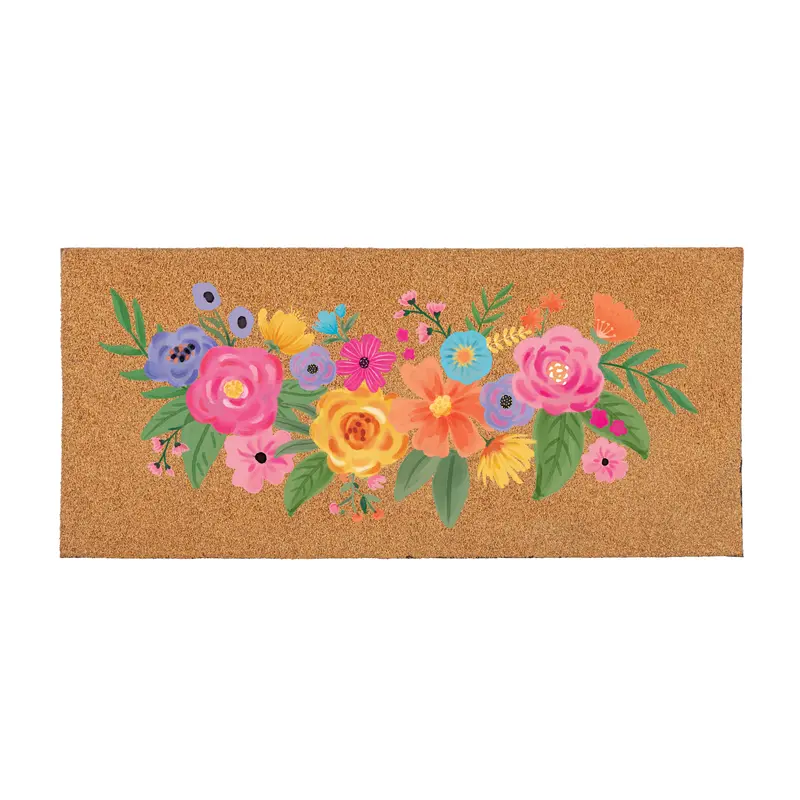 Bunny Blooms Spring Blossom, Flocked Coir Sassafras Switch Mat 22"x10"
