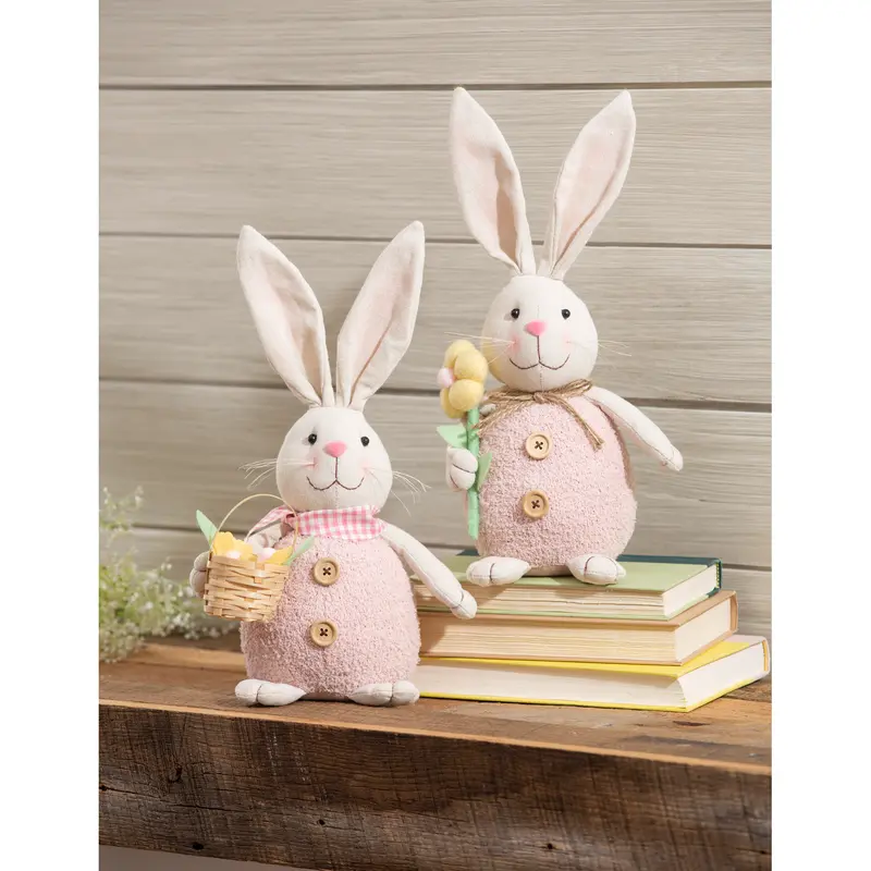 Bunny Blooms Table Decor Fabric Bunny, Asst of 2