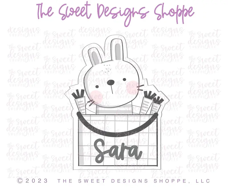 Bunny in Carrot Basket - Cookie Cutter