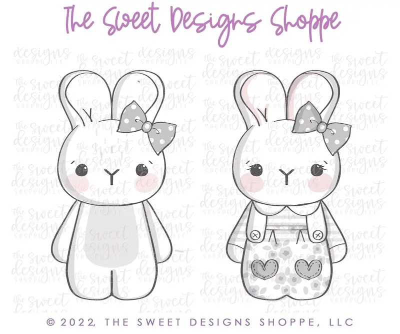 Bunny with bow in Romper - Cookie Cutter