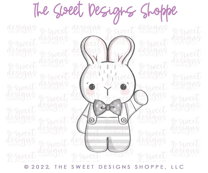 Bunny with Hand Up - Cookie Cutter
