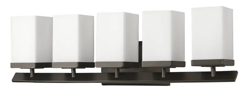 Burgundy 5-Light Oil-Rubbed Bronze Vanity Light With Etched Glass Shades By Homeroots