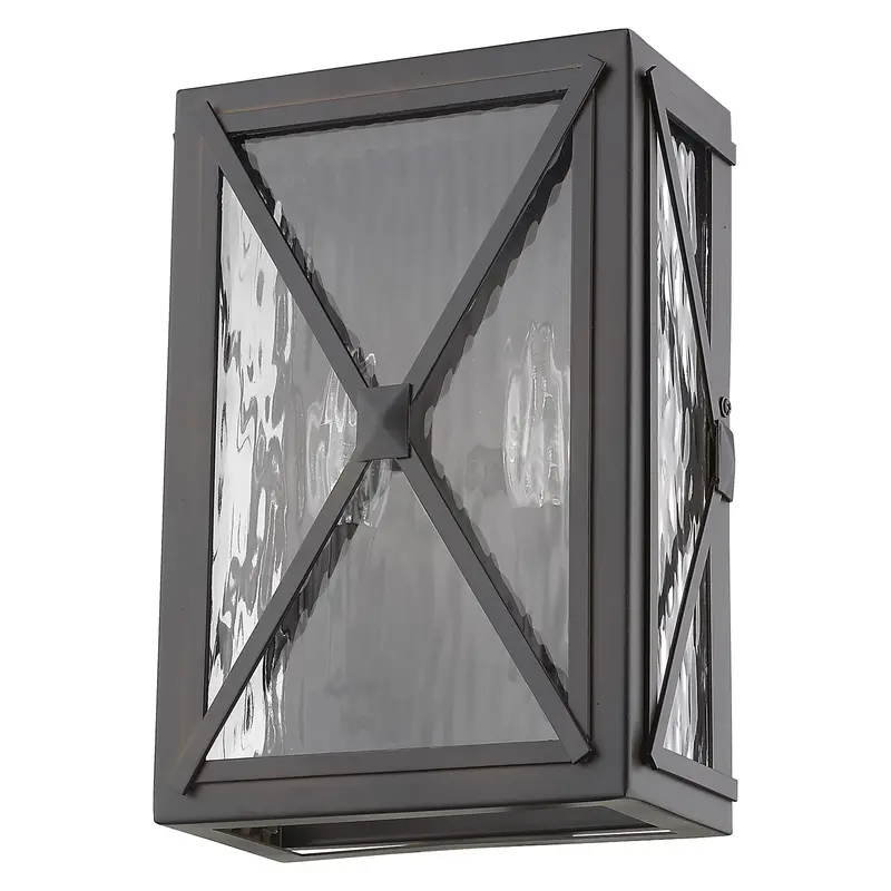 Burnished Bronze Criss Cross Water Glass Outdoor Light By Homeroots