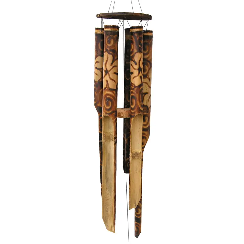 Burnt Flower Bamboo Windchime 80 cm