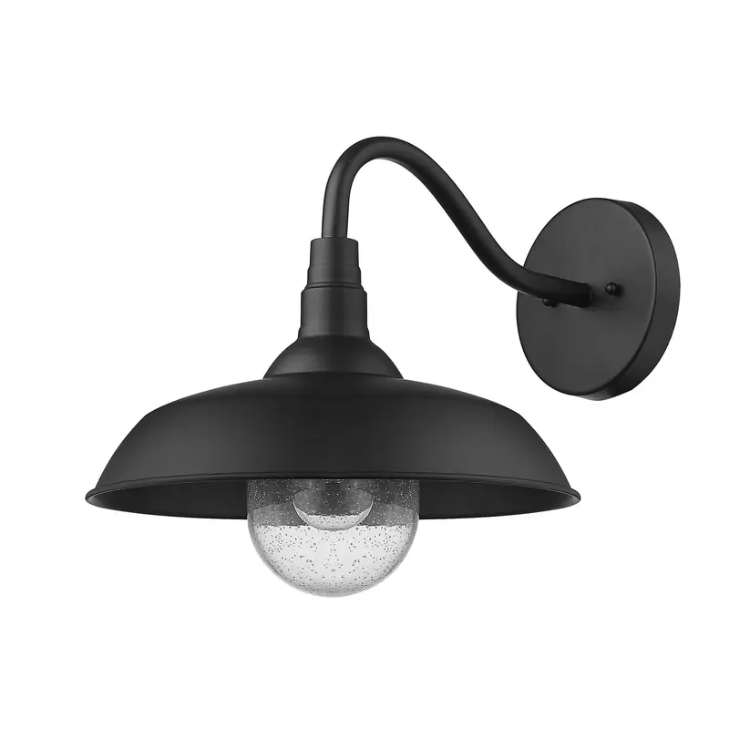 Burry 1-Light Matte Black Wall Light By Homeroots