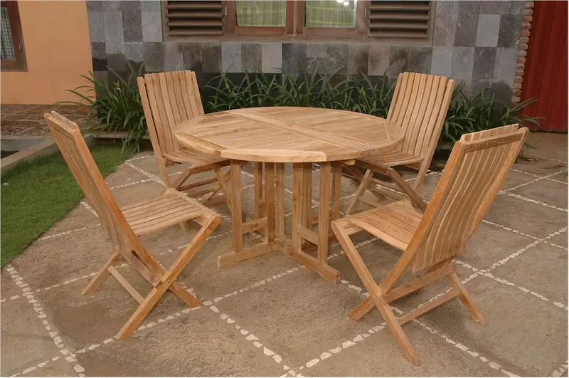 Butterfly Comfort 5-Pieces Dining Table Set By Anderson Teak