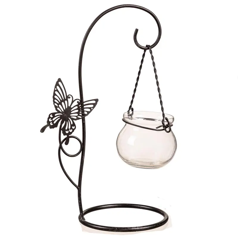 Butterfly Hanging Metal Planter With Stand