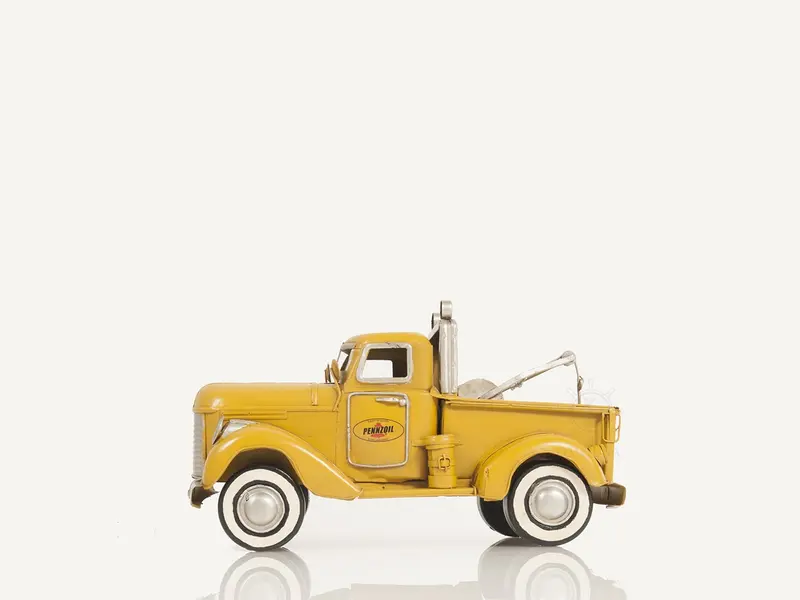 c1926 Pennzoil Tow Truck Yellow Model Sculpture By Homeroots