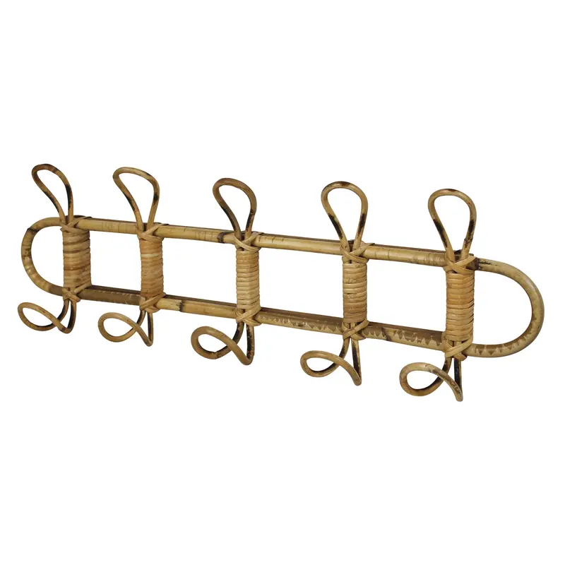 Cairo Wall Hook, Rattan - 5 Hook By HomArt