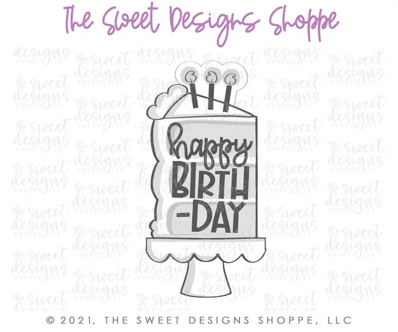 Cake Slice with Candles - Cookie Cutter