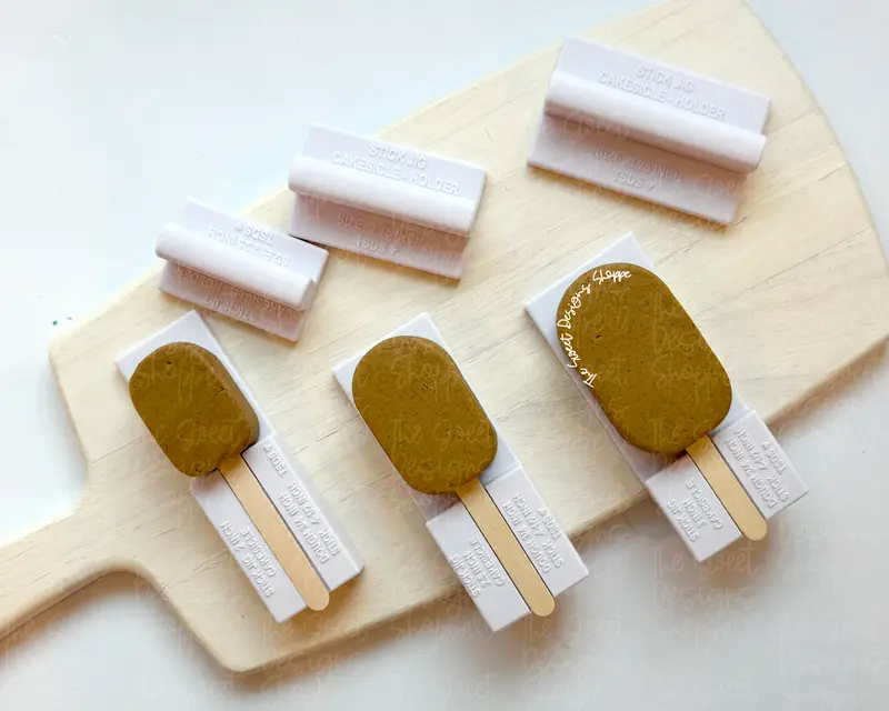 Cakesicle STICK JIG - Alignment Tool  - Flat Stick (4.5" Length) - Dough Thickness