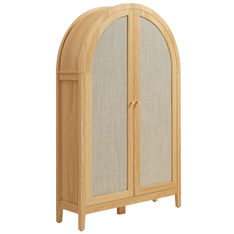 Calista 63 Inch Arched Storage Cabinet With Folding Desk by Modway