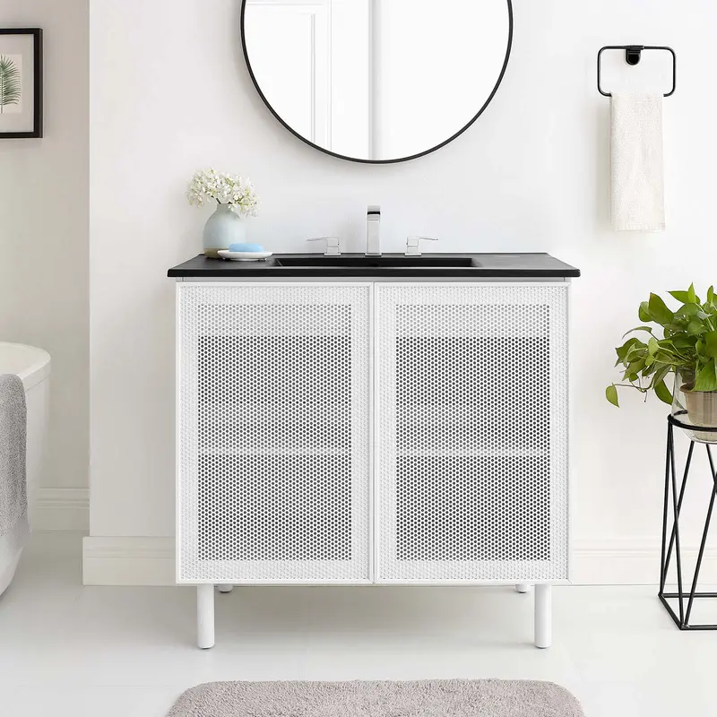 Calla 36" Perforated Metal Bathroom Vanity By Modway - EEI-6680