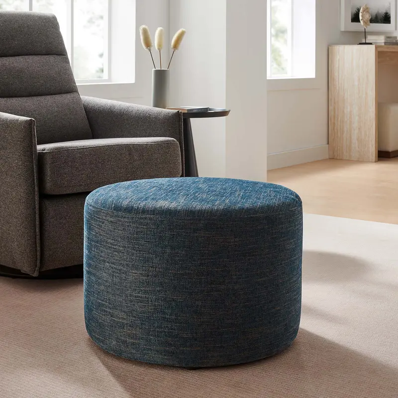Callum Large 23" Round Woven Heathered Fabric Upholstered Ottoman By Modway - EEI-6645