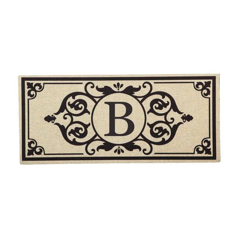 Cambridge Monogram Burlap Sassafras Switch Mat, Letter B