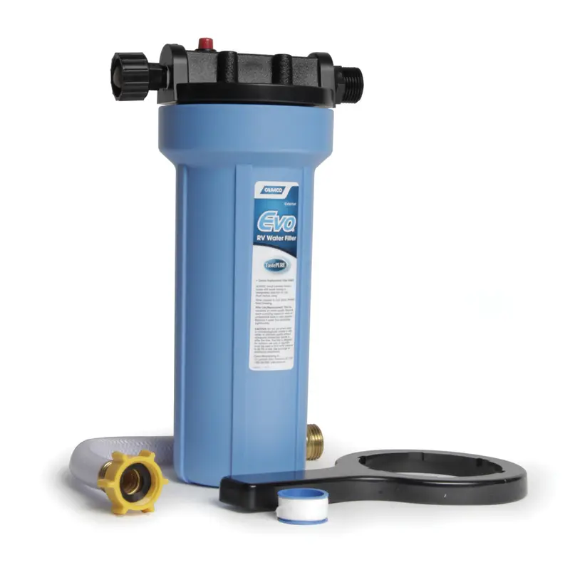 Camco EVO Water Filter with Housing and Hose Extension 1 pk - Open Box