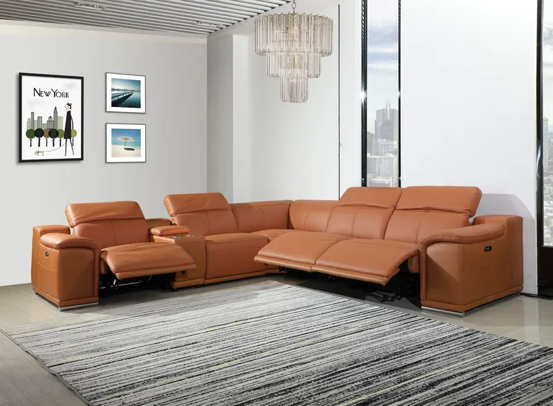 Camel Power Reclining 6"PC Sectional By Homeroots