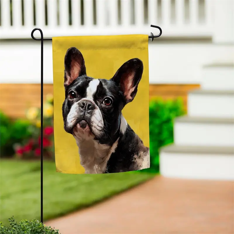Camera Day Dogs, French Bulldog Suede Garden Flag