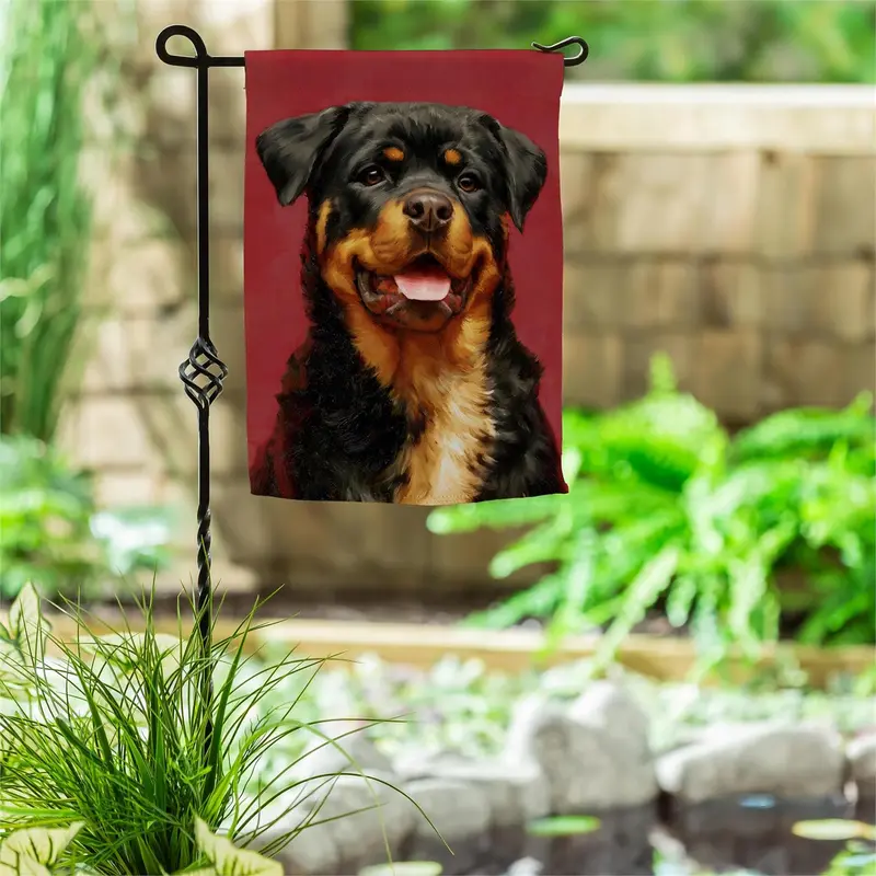 Camera Day Dogs, Rottweiler Suede Garden Flag