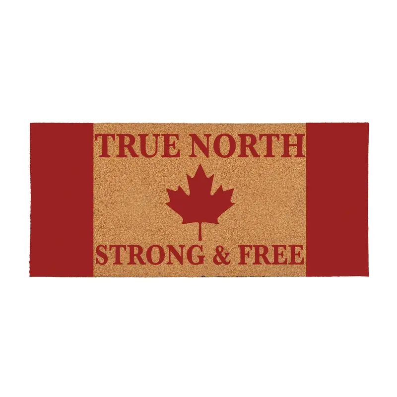Canada Strong True North Flocked Coir Sassafras Switch Mat, Strong & Free, 22"x10"