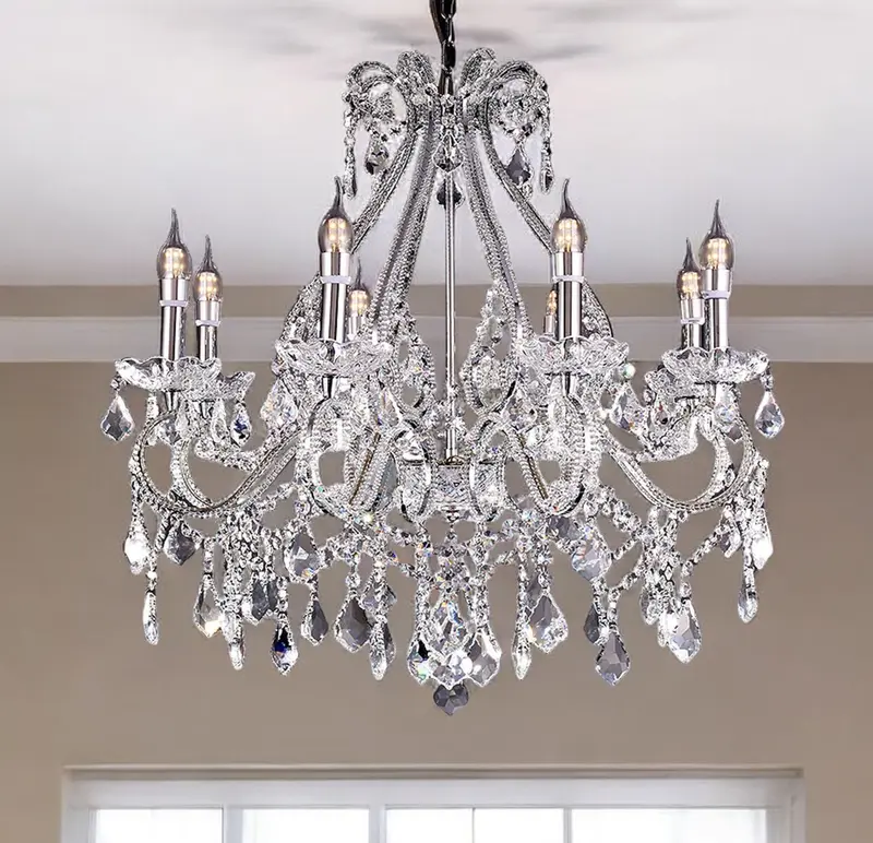 Candle Style Empire Eight Light Transparent Glass Led Ceiling Light By Homeroots