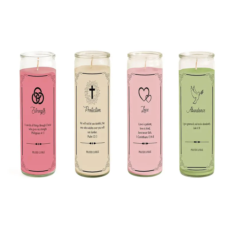 Candles & Fragrance, Prayer Candle, 13 oz, Asst of 4