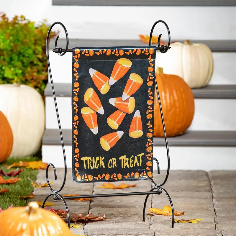 Candy Corn Greetings Garden Lustre Flag