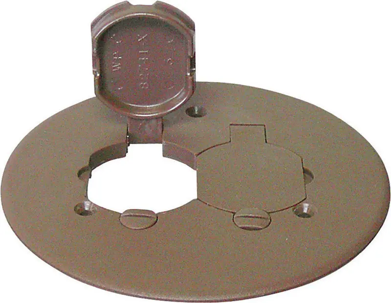 Cantex Round PVC 2 gang 5-1/2 in. W Duplex Floor Box Cover - Deal of The Week