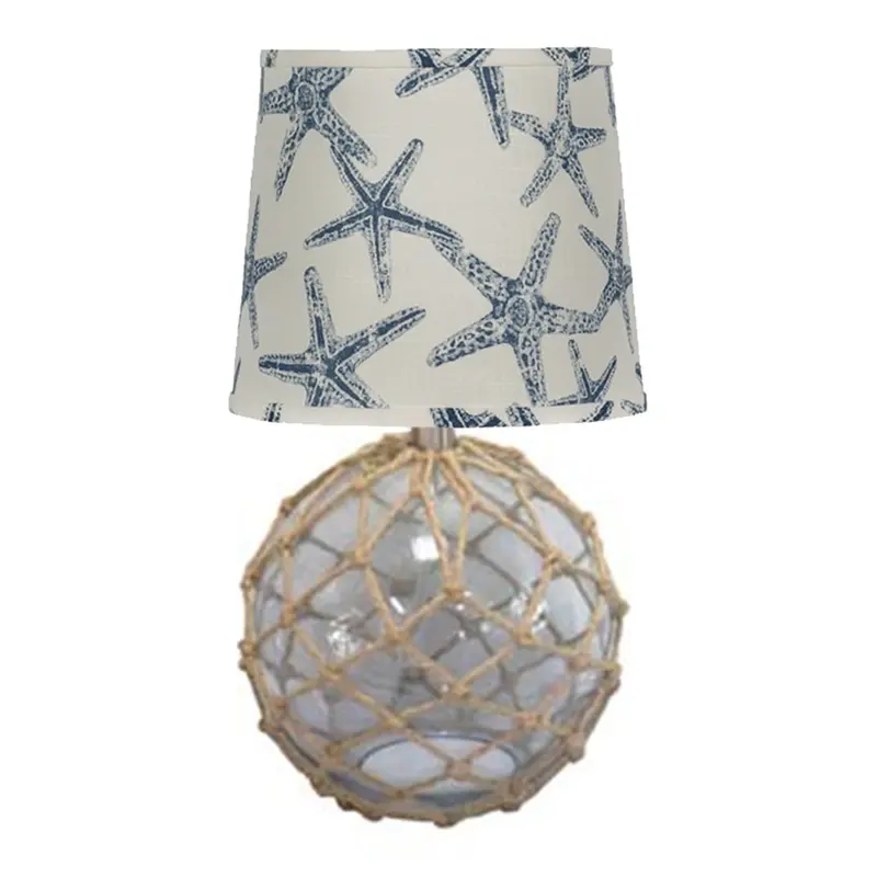 Cape Netted Glass Navy Starfish Accent Lamp By Homeroots