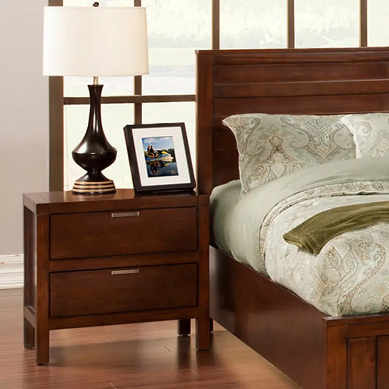 Cappuccino Contempo Wooden Two Drawer Nightstand By Homeroots