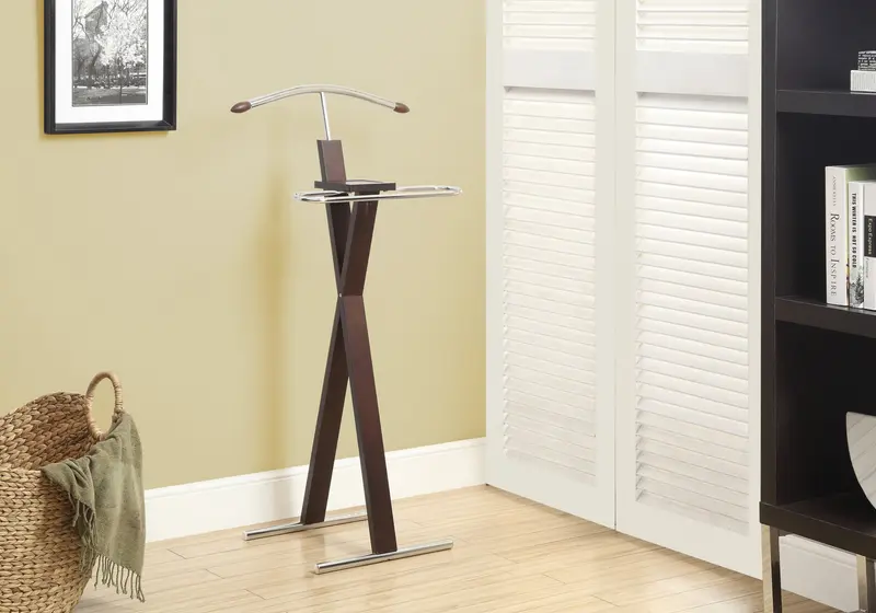 Cappuccino  Solid Wood  Metal  Valet By Homeroots