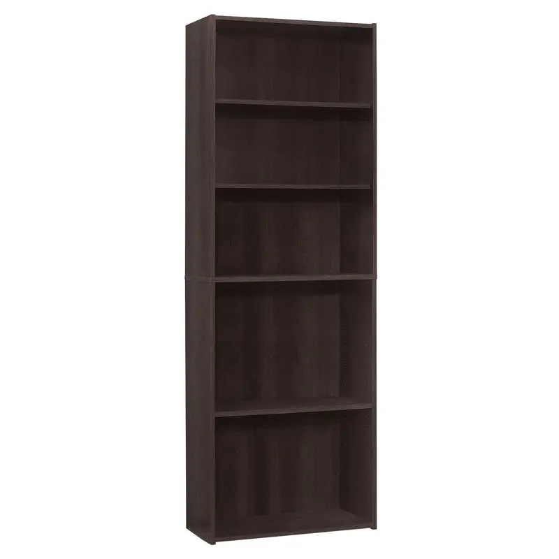 Cappuccino Wood Adjustable Bookcase By Homeroots