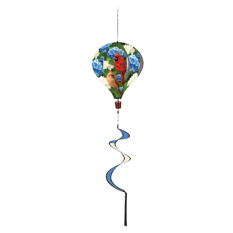 Cardinal Couple Among Hydrangea Balloon Spinner