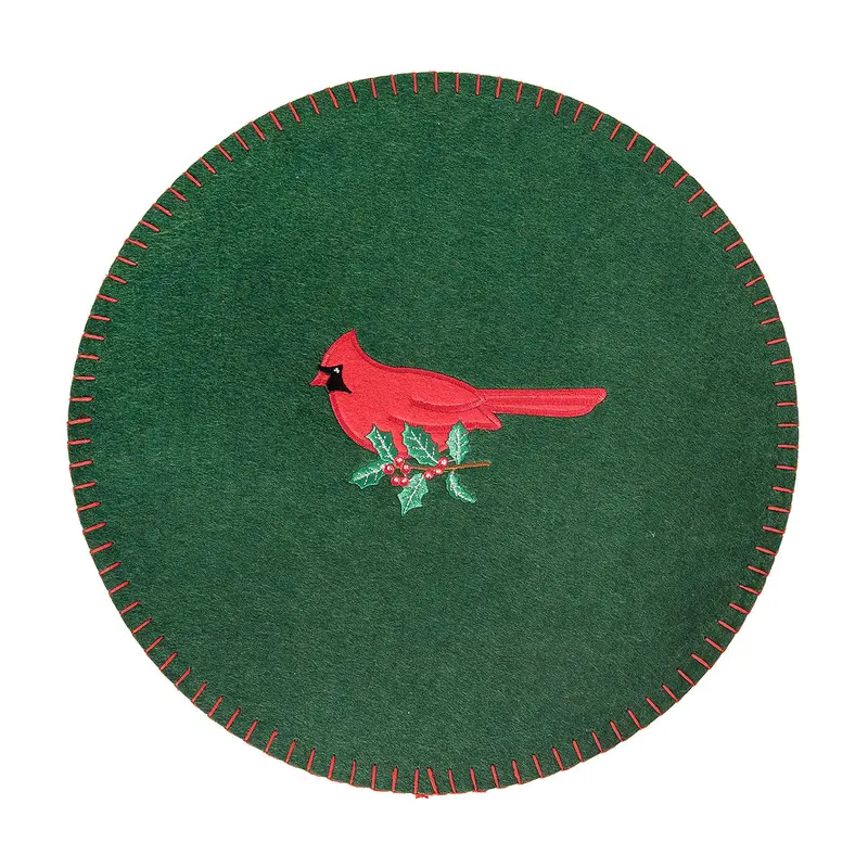Cardinal Holly Felt RD Placemat