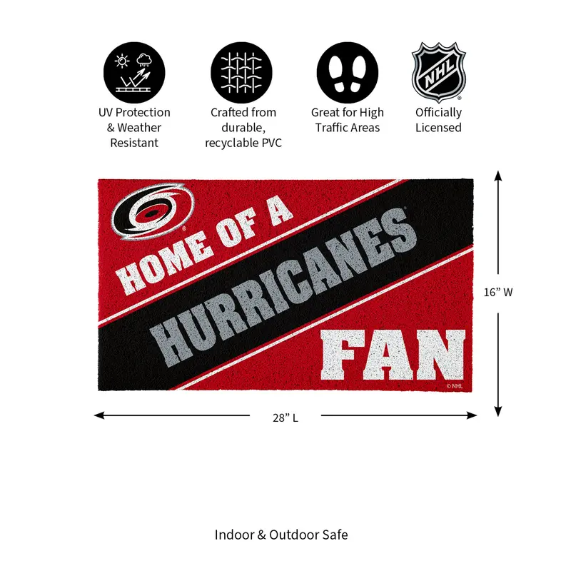 Carolina Hurricanes, PVC Mat COLOR, Home of a Fan