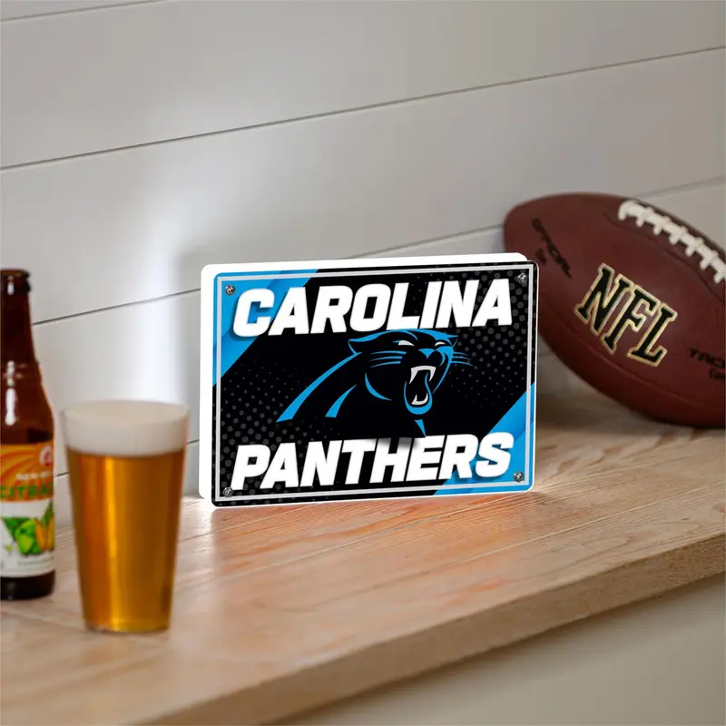 Carolina Panthers NFL Football Rectangle Desklite LED Decor
