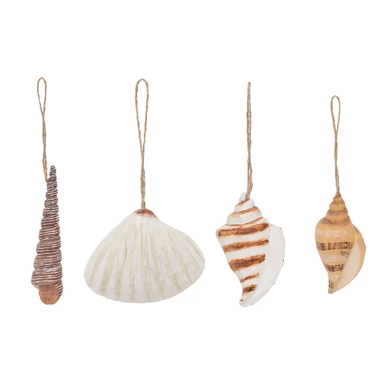 Carved Wood Shell Orn, A/4