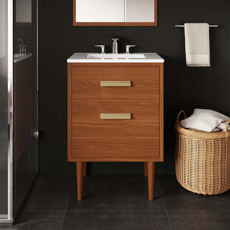 Cassia 24" Teak Wood Bathroom Vanity Cabinet (Sink Basin Not Included) By Modway - EEI-5082