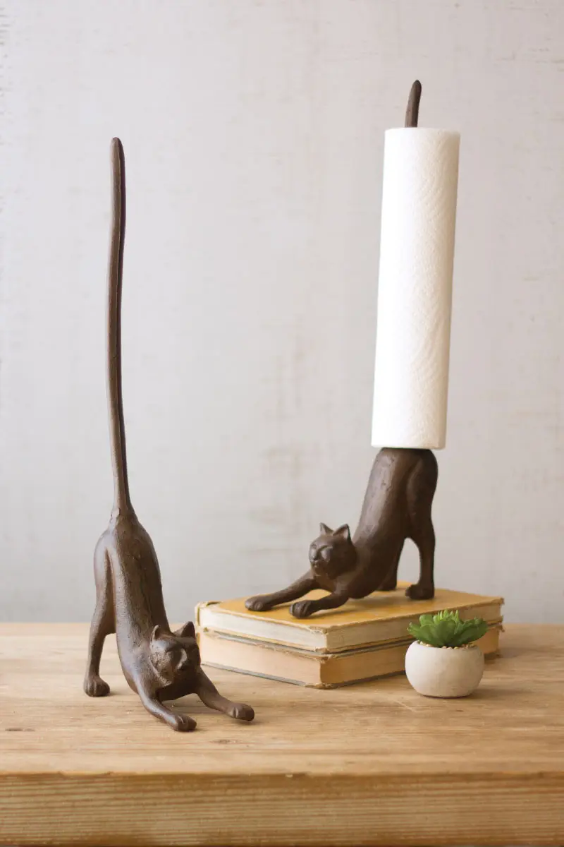 Cast Iron Cat Paper Towel Holder (Min 2) By Kalalou