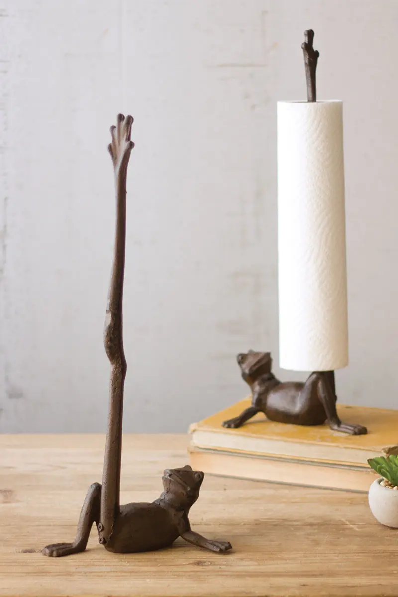 Cast Iron Frog Paper Towel Holder (Min 2) By Kalalou