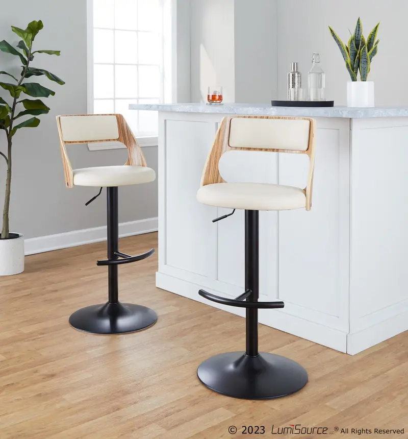 Cecina Adjustable Barstool - Set of 2 By LumiSource - BS-CECINAPU-RT2 BKZBCR2