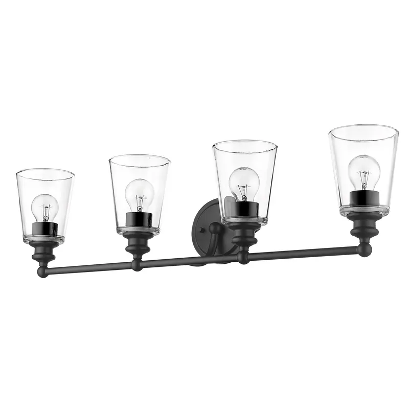 Ceil 4-Light Matte Black Vanity By Homeroots
