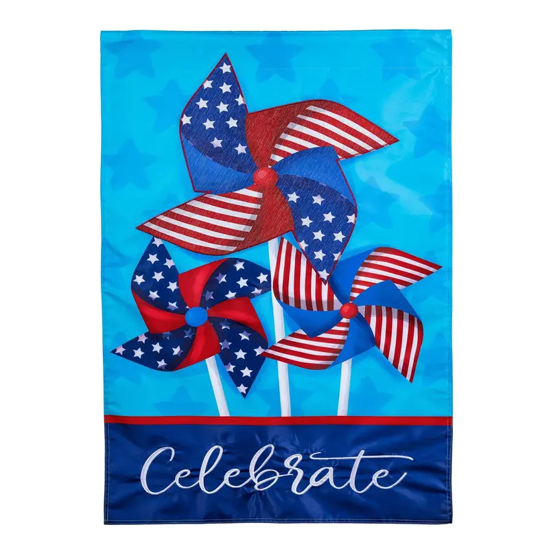 Celebrate Pinwheel Applique House Flag