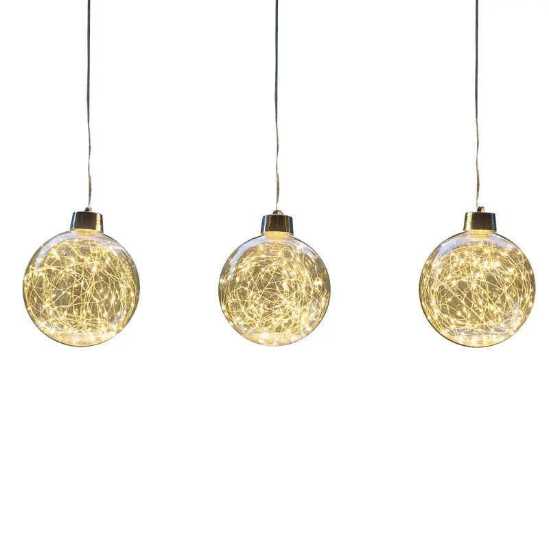 Celebrations LED Warm White Globe Ornament 6 in. Hanging Decor