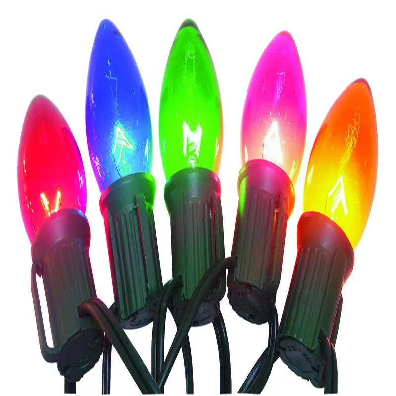 Celebrations Multicolored Transparent C7 Incandescent 25-Bulb Plug-In Christmas Light Set 24 L ft. - Open Box