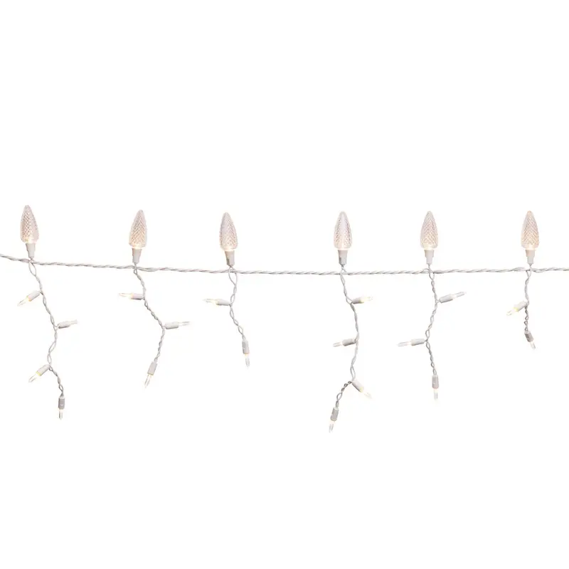 Celebrations Platinum LED C9 Warm White 70 ct Icicle Christmas Lights 9 ft.