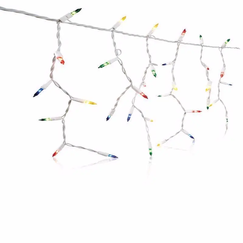Celebrations Red Incandescent Mini Multicolored 300 ct Icicle Christmas Lights 17 ft. - Deal of The Week
