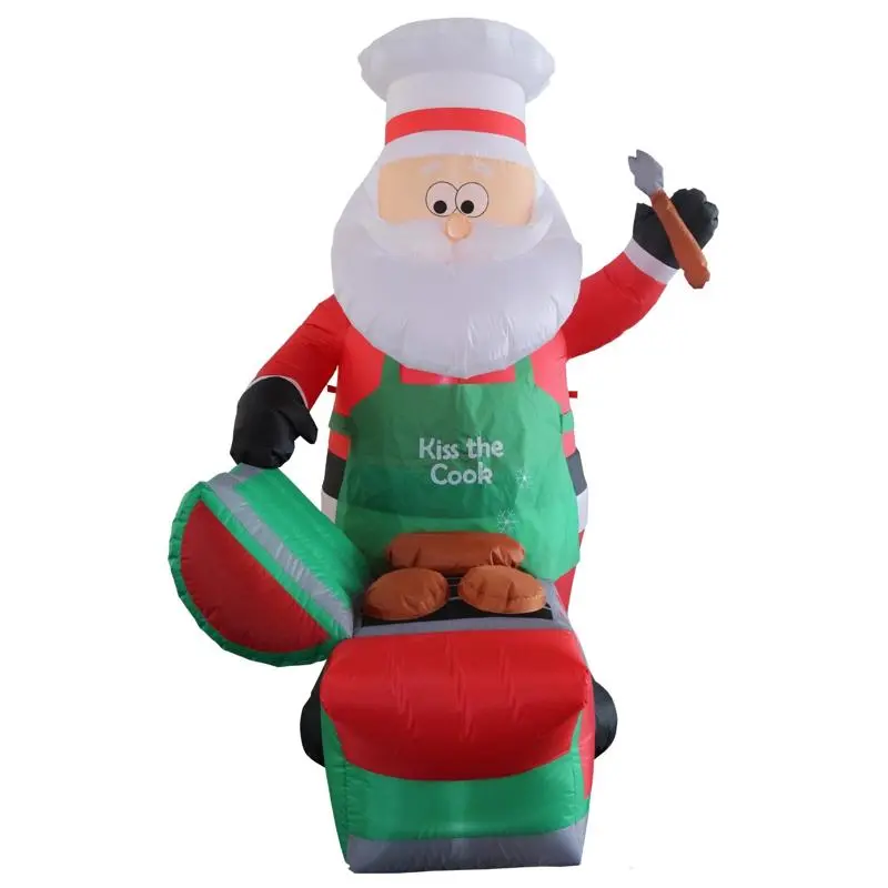 Celebrations Santa Barbequing 6 ft. Inflatable - Open Box